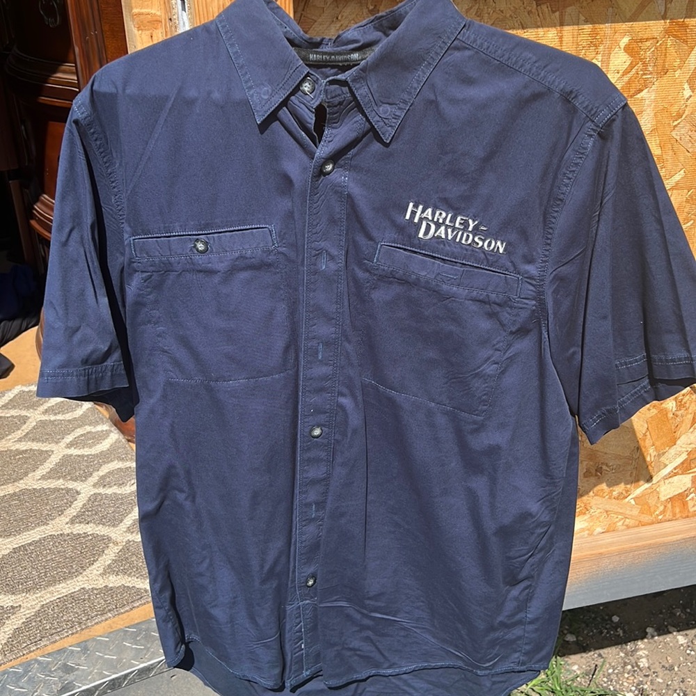 Harley Davidson men’s short sleeve button down size large